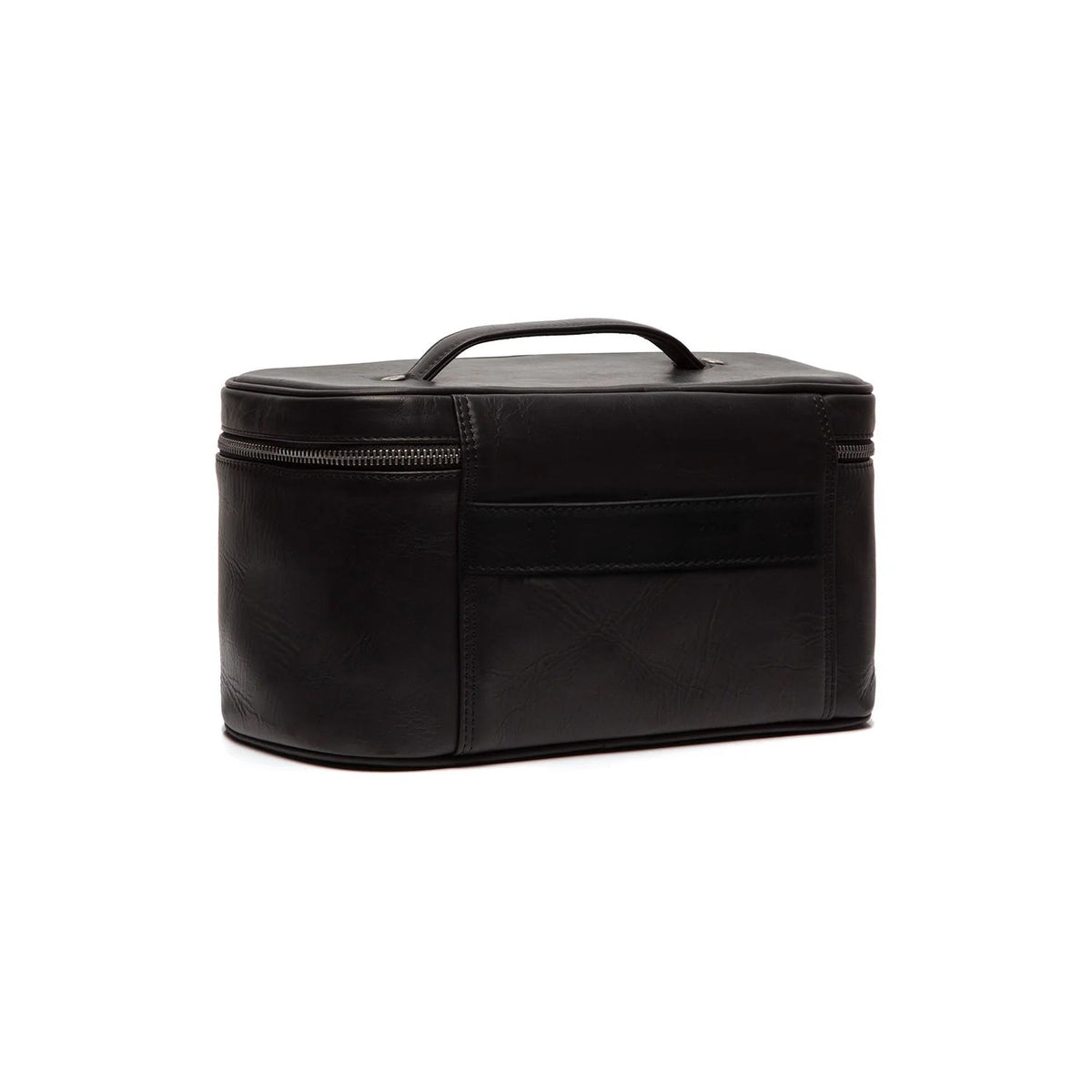 Tailored Rib Cuffs &amp; Hem Craftsmanship Construction Detail on Limone Full-Grain Leather Toiletry Bag Damska