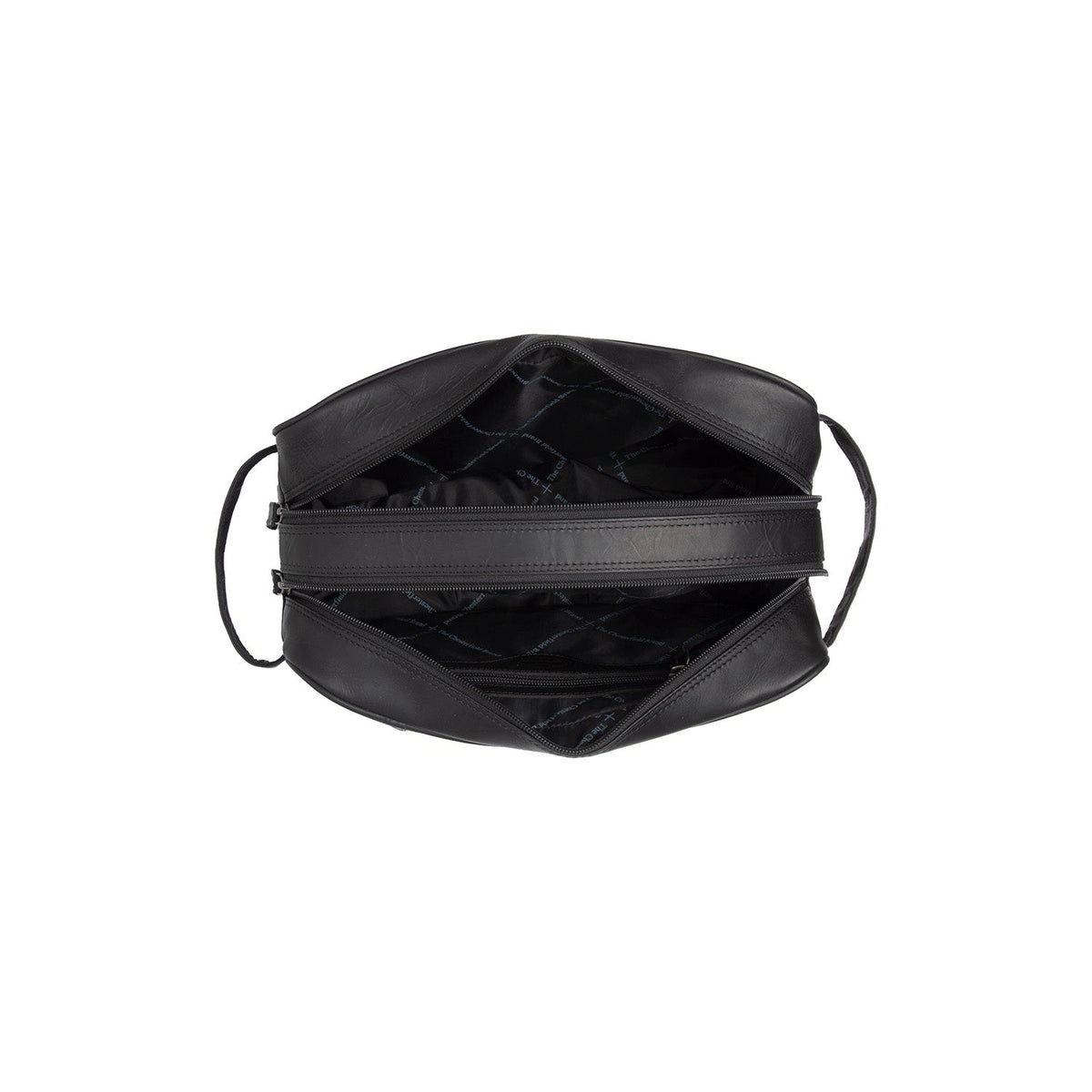 Tailored Rib Cuffs &amp; Hem Craftsmanship Construction Detail on Stefan Full-Grain Leather Toiletry Bag Damska