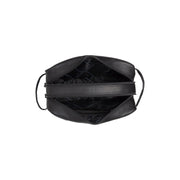 Tailored Rib Cuffs &amp; Hem Craftsmanship Construction Detail on Stefan Full-Grain Leather Toiletry Bag Damska