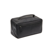 Tailored Rib Cuffs &amp; Hem Craftsmanship Construction Detail on Trevia Full-Grain Leather Toiletry Bag Damska