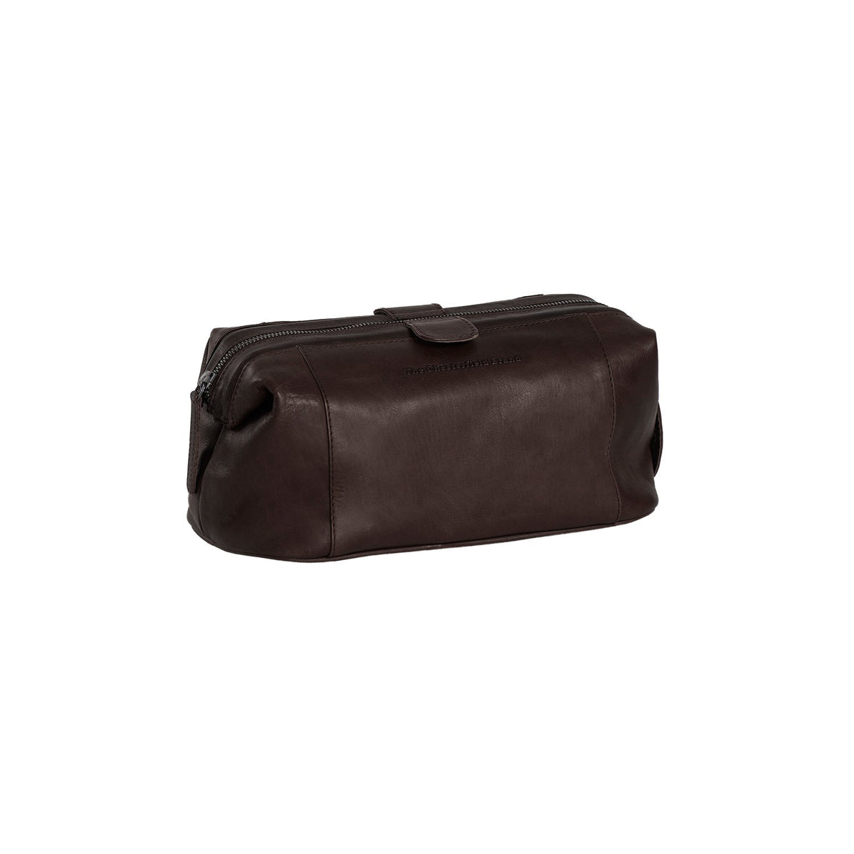 Tailored Rib Cuffs &amp; Hem Craftsmanship Construction Detail on Vince Full-Grain Leather Toiletry Bag Damska