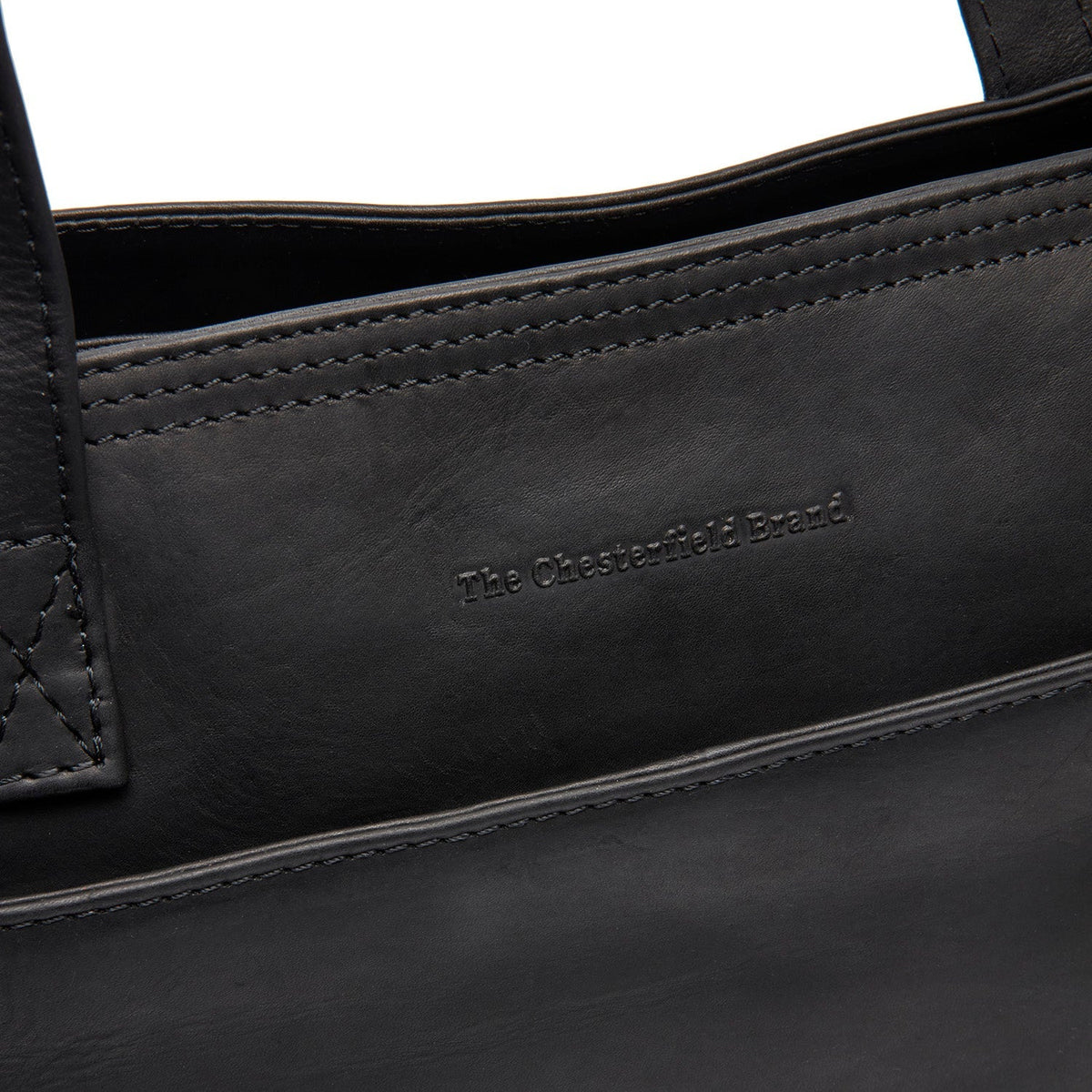 Classic 100% Full-Grain leather Bag - Rear Perspective Showing Reinforced Leather Straps &amp; Stitching