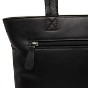 Alveron Full-Grain Leather Tote Bag Damska - Structured Side Profile Showing Gusset Depth &amp; Expansion Capacity