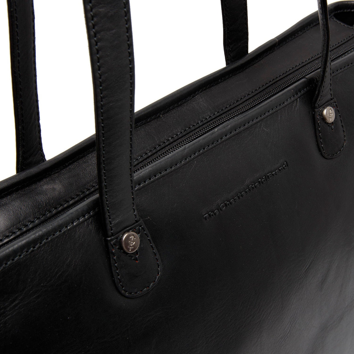 Astano Full-Grain Leather Tote Bag Damska - Structured Side Profile Showing Gusset Depth &amp; Expansion Capacity
