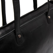 Astano Full-Grain Leather Tote Bag Damska - Structured Side Profile Showing Gusset Depth &amp; Expansion Capacity