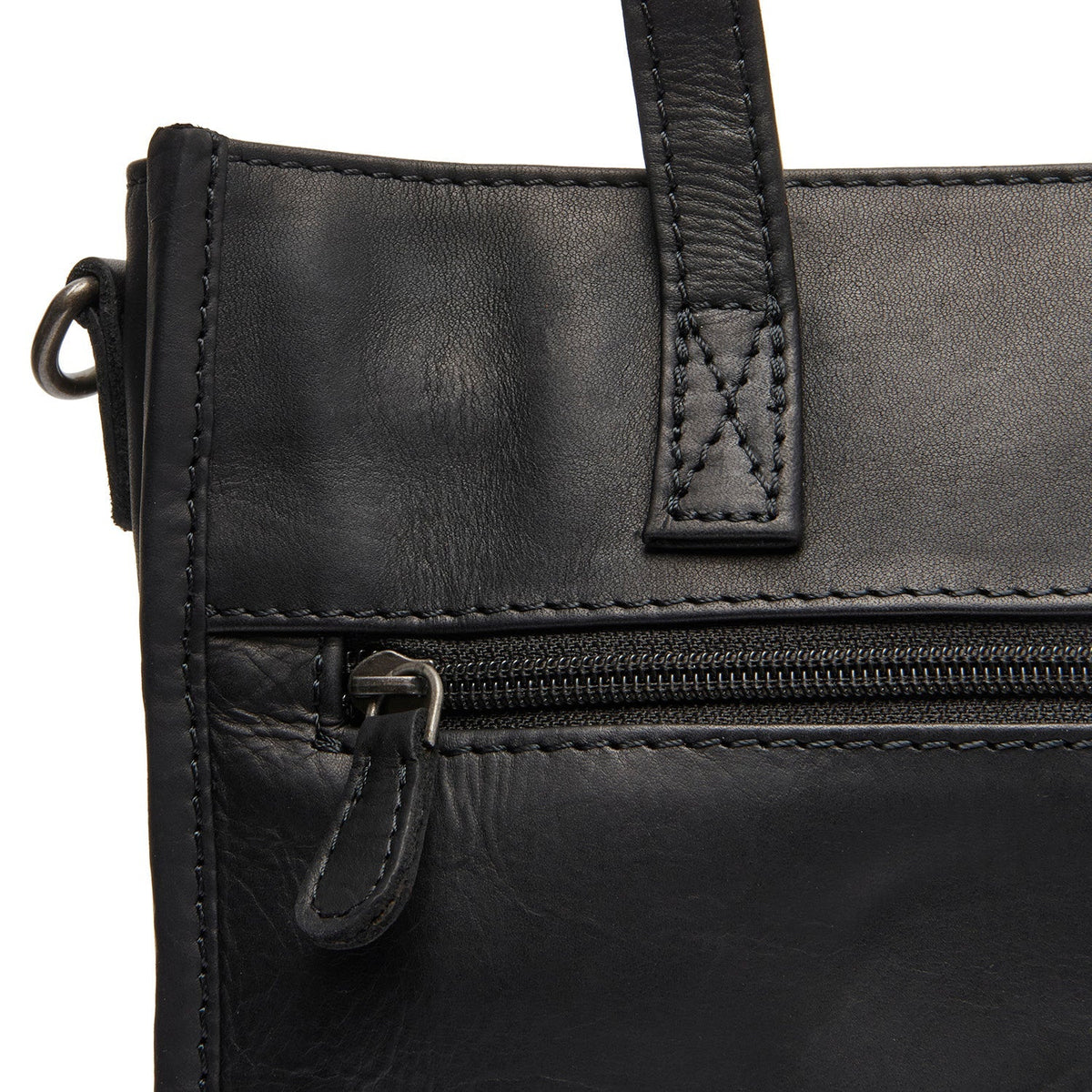 Estella Full-Grain Leather Tote Bag Damska - Structured Side Profile Showing Gusset Depth &amp; Expansion Capacity