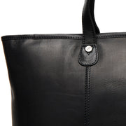 Solid Antique Brass Hardware &amp; Heavy-Duty Dual Zipper Detail on Ferrera Full-Grain Leather Tote Bag Damska