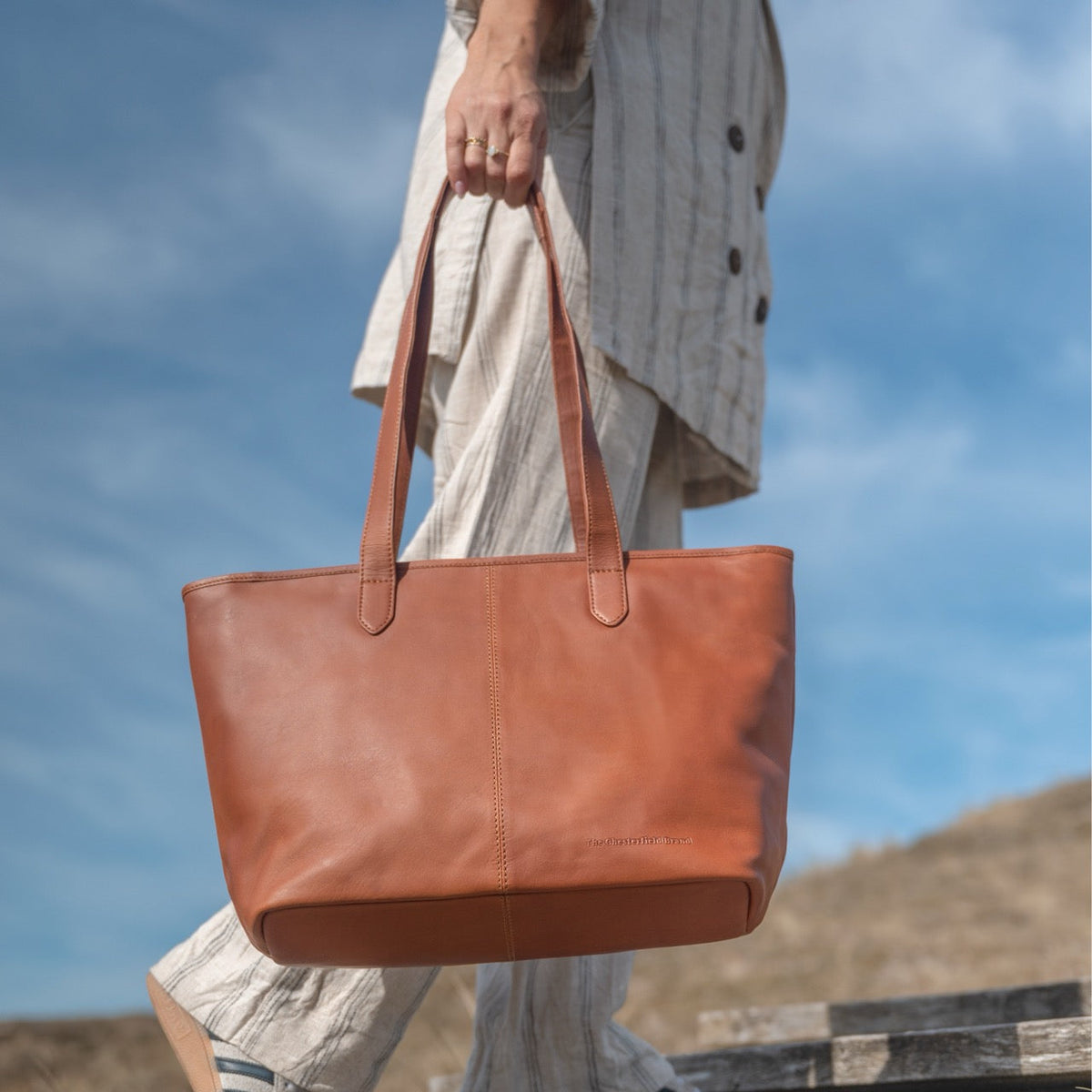 Monza Full-Grain Leather Tote Bag Damska – alternate product view 2