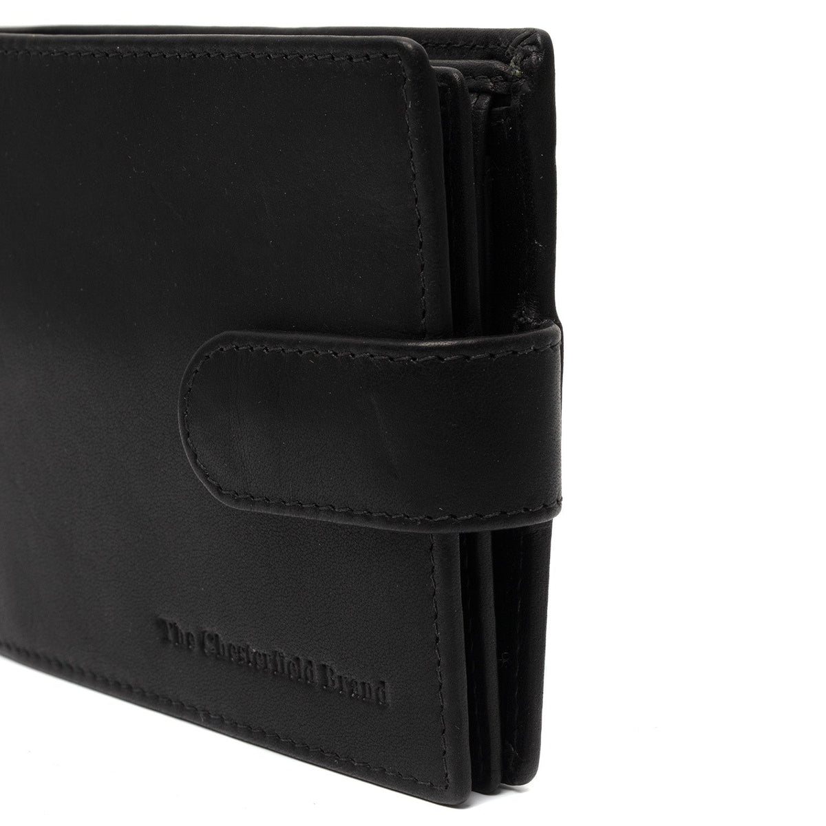 Curtis Full-Grain Leather Wallet Męska - Structured Side Profile Showing Gusset Depth &amp; Expansion Capacity