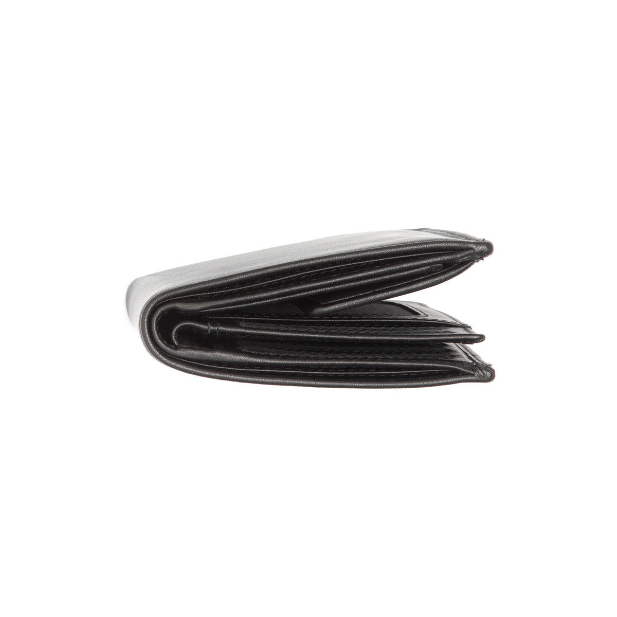 Hanson Full-Grain Portfel Skórzany Męska - Structured Side Profile Showing Gusset Depth &amp; Expansion Capacity