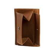 Solid Antique Brass Hardware &amp; Heavy-Duty Dual Zipper Detail on Harthoft Full-Grain Leather Wallet Damska