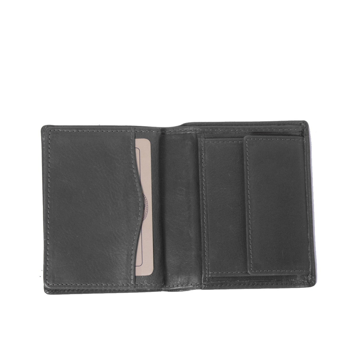 Hereford Full-Grain Leather Wallet Męska - Structured Side Profile Showing Gusset Depth &amp; Expansion Capacity