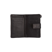 Landau Full-Grain Leather Wallet Damska - Structured Side Profile Showing Gusset Depth &amp; Expansion Capacity