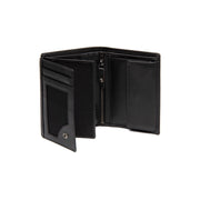 Solid Antique Brass Hardware &amp; Heavy-Duty Dual Zipper Detail on Leroy Full-Grain Leather Wallet Męska