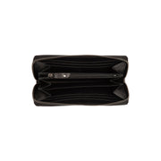 
Solid Antique Brass Hardware & Heavy-Duty Dual Zipper Detail on Livorno Skórzany portfel