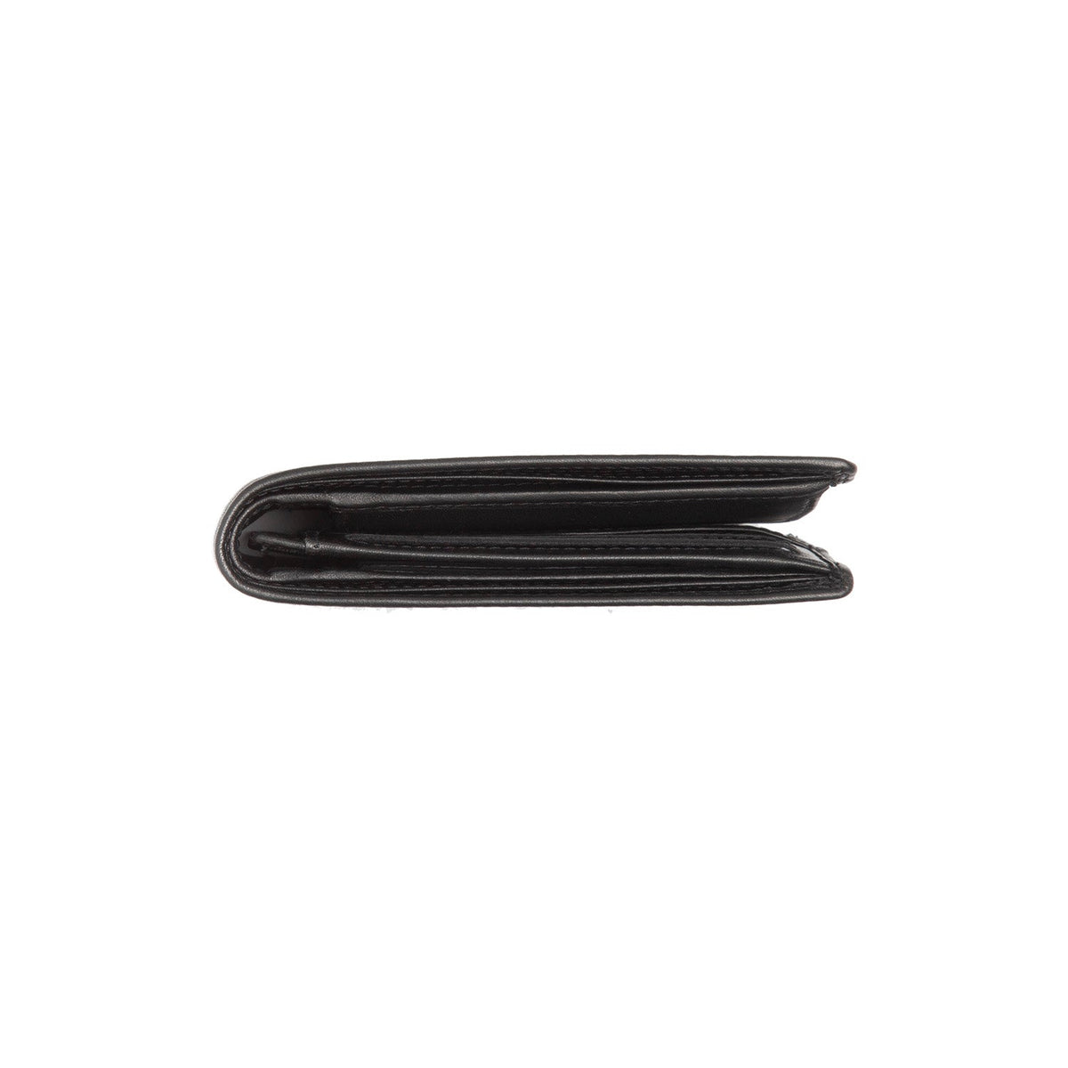 Lynnwood Full-Grain Leather Wallet Męska - Structured Side Profile Showing Gusset Depth &amp; Expansion Capacity