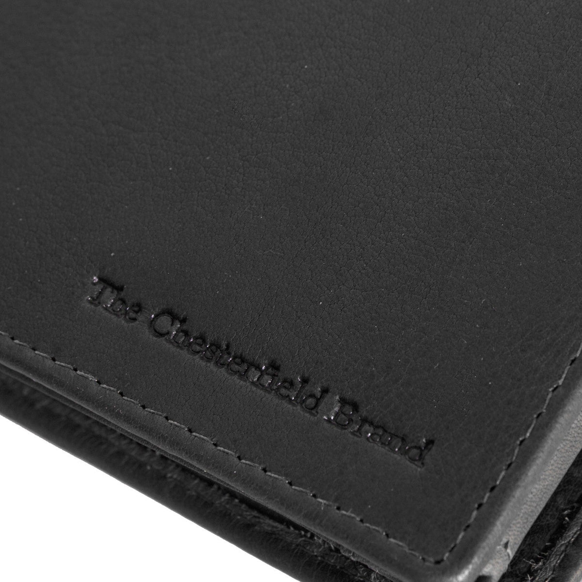 Solid Antique Brass Hardware &amp; Heavy-Duty Dual Zipper Detail on Marion Full-Grain Leather Wallet Męska