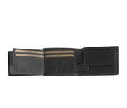 Solid Antique Brass Hardware &amp; Heavy-Duty Dual Zipper Detail on Marvin Full-Grain Leather Wallet Męska