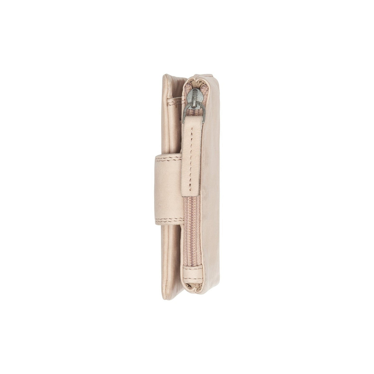 Mavona Full-Grain Leather Wallet Damska - Structured Side Profile Showing Gusset Depth &amp; Expansion Capacity