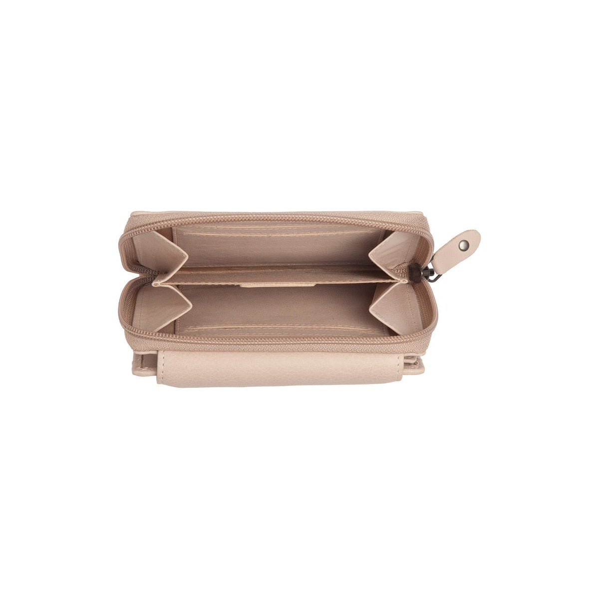 Orveta Full-Grain Leather Wallet Damska - Structured Side Profile Showing Gusset Depth &amp; Expansion Capacity