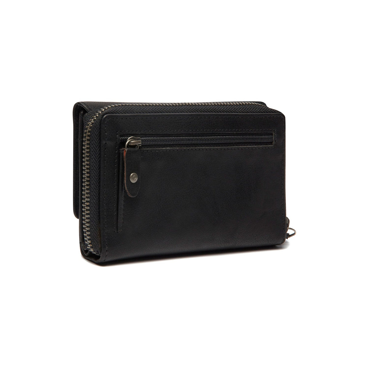 Rhodos Full-Grain Leather Wallet Damska - Structured Side Profile Showing Gusset Depth &amp; Expansion Capacity