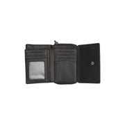 Sorraia Full-Grain Leather Wallet Damska - Structured Side Profile Showing Gusset Depth &amp; Expansion Capacity