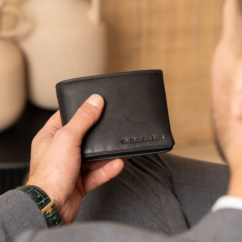Stephens Full-Grain Leather Wallet Męska