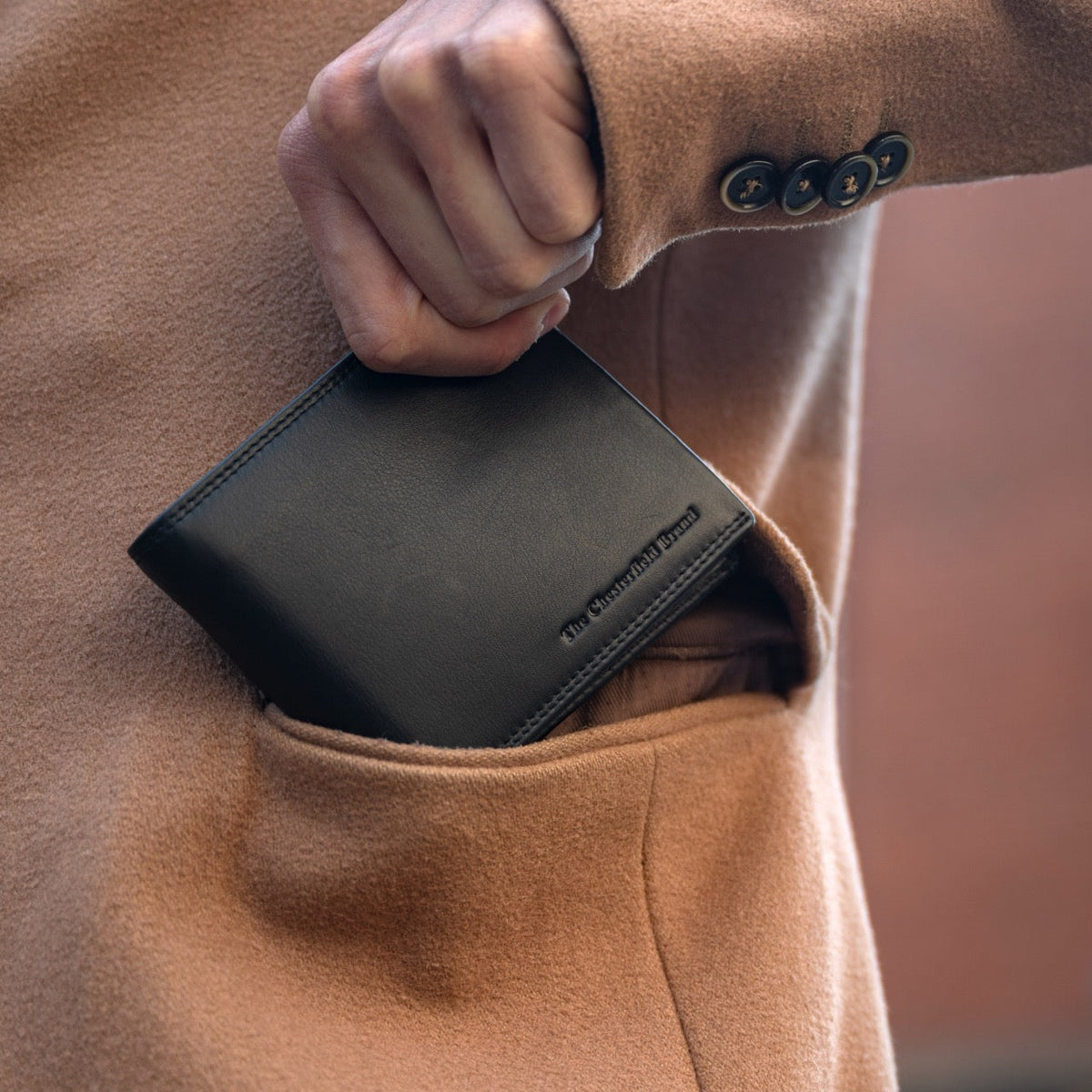 Stephens Full-Grain Leather Wallet Męska - Structured Side Profile Showing Gusset Depth &amp; Expansion Capacity