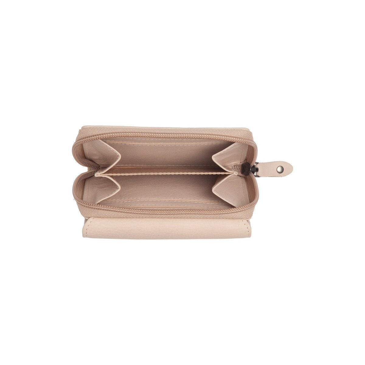 Solid Antique Brass Hardware &amp; Heavy-Duty Dual Zipper Detail on Zelan Full-Grain Leather Wallet Damska