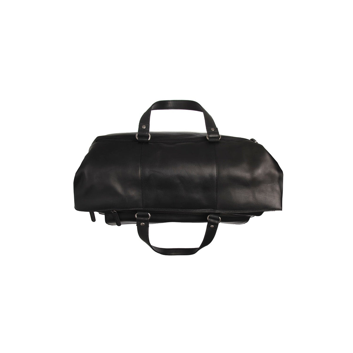 Lazio Full-Grain Leather Weekender Bag Damska - Structured Side Profile Showing Gusset Depth &amp; Expansion Capacity