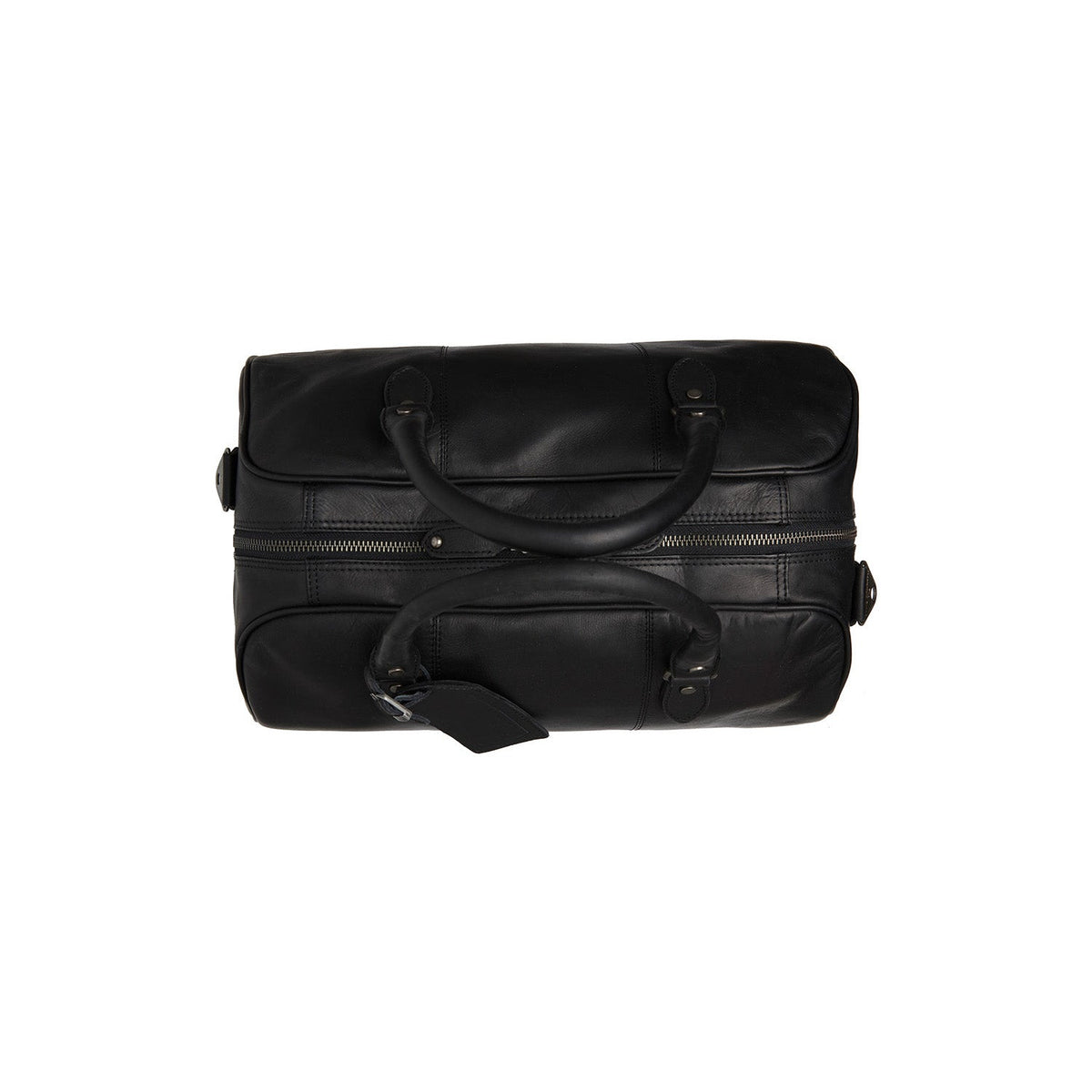Liam Full-Grain Leather Weekender Bag Damska - Structured Side Profile Showing Gusset Depth &amp; Expansion Capacity