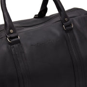 Solid Antique Brass Hardware &amp; Heavy-Duty Dual Zipper Detail on Melbourne Full-Grain Leather Weekender Bag Damska