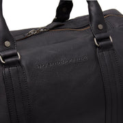 Solid Antique Brass Hardware &amp; Heavy-Duty Dual Zipper Detail on Perth Full-Grain Leather Weekender Bag Damska