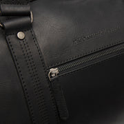 Rivaro Full-Grain Leather Weekender Bag Damska - Structured Side Profile Showing Gusset Depth &amp; Expansion Capacity
