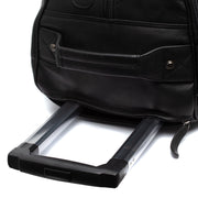 Solid Antique Brass Hardware &amp; Heavy-Duty Dual Zipper Detail on Leather Weekender Trolley Jayven Damska
