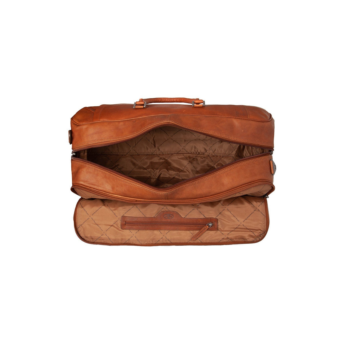 Cognac Leather Weekender Trolley Jayven Damska, detail view 4