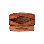 Cognac Leather Weekender Trolley Jayven Damska, detail view 4