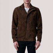 Lester Brązowa Suede Skórzana Kurtka Bomberka Męska – alternate product view 3
