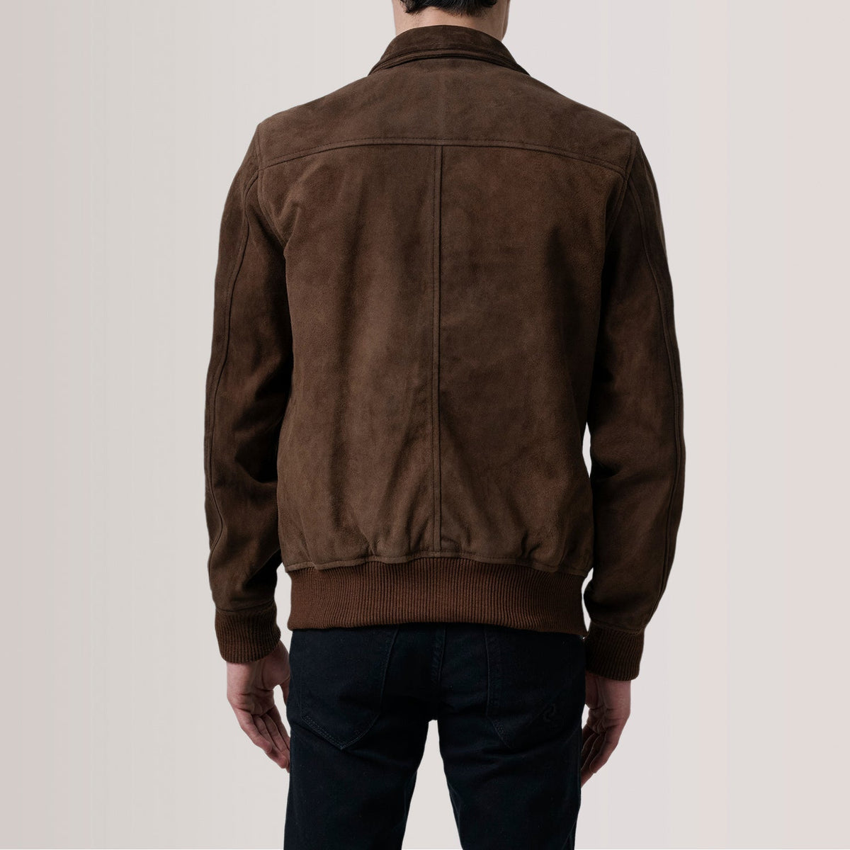 Lester Brązowa Suede Skórzana Kurtka Bomberka Męska – alternate product view 5