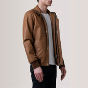 Lester Brązowa Suede Skórzana Kurtka Bomberka Męska – alternate product view 3