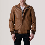 Lester Brązowa Suede Skórzana Kurtka Bomberka Męska – alternate product view 4
