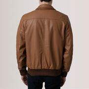 Lester Brązowa Suede Skórzana Kurtka Bomberka Męska – alternate product view 5