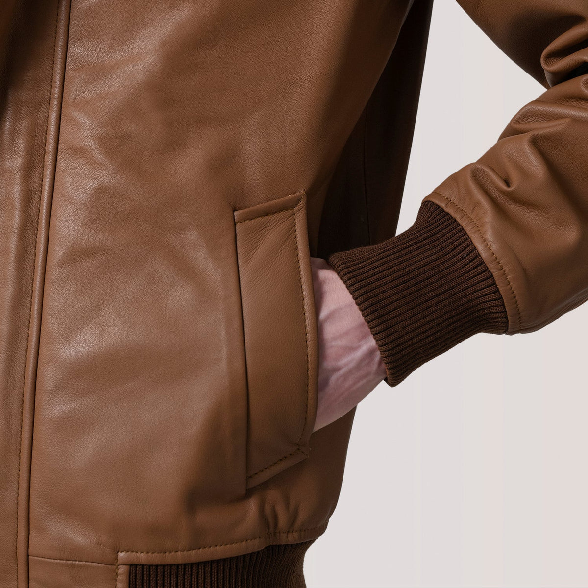 Lester Brązowa Suede Skórzana Kurtka Bomberka Męska – alternate product view 6