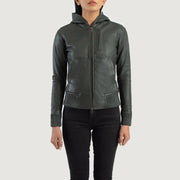 
Luna Hooded Skórzana Kurtka Bomberka Damska – alternate product view 4