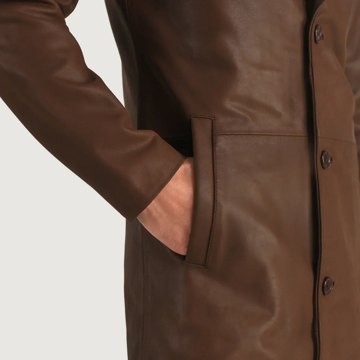 Mateo Skórzany Płaszcz Męska – alternate product view 6