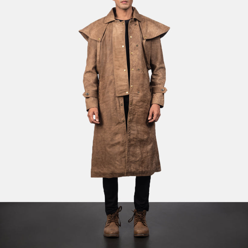 Maverick Brązowy Leather Duster Męska