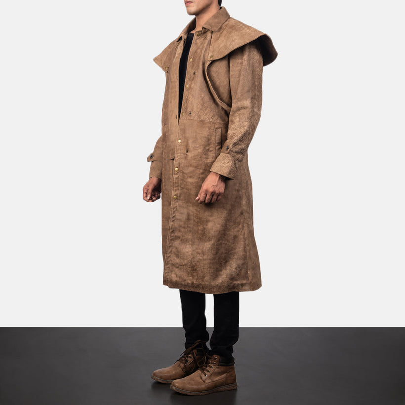 Maverick Brązowy Leather Duster Męska