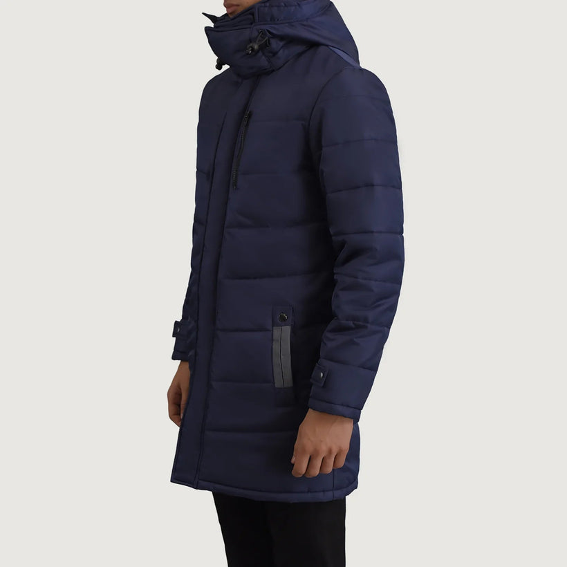 Moore Niebieski Hooded Parka Męska