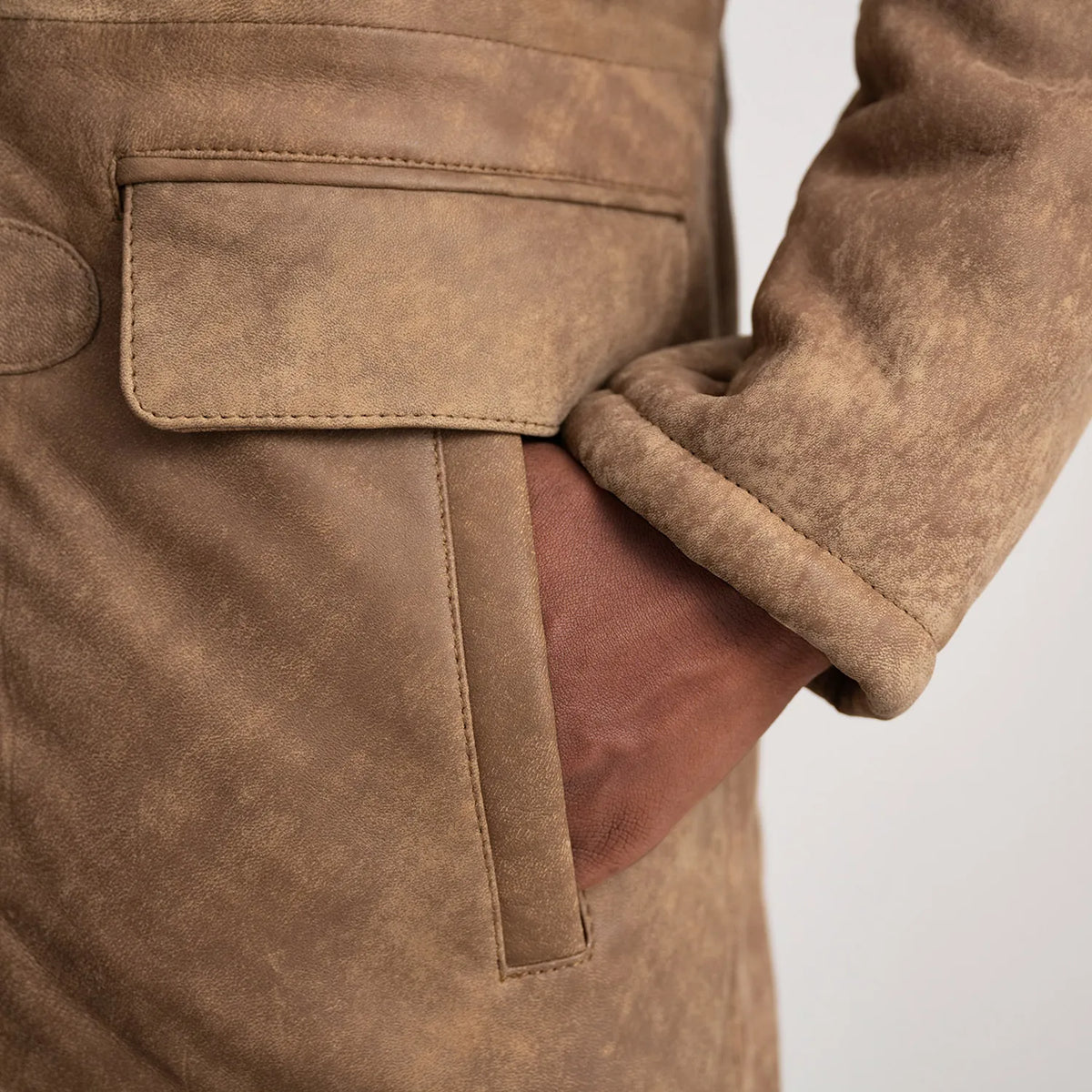 Nolan Skórzany Płaszcz Męska – alternate product view 6