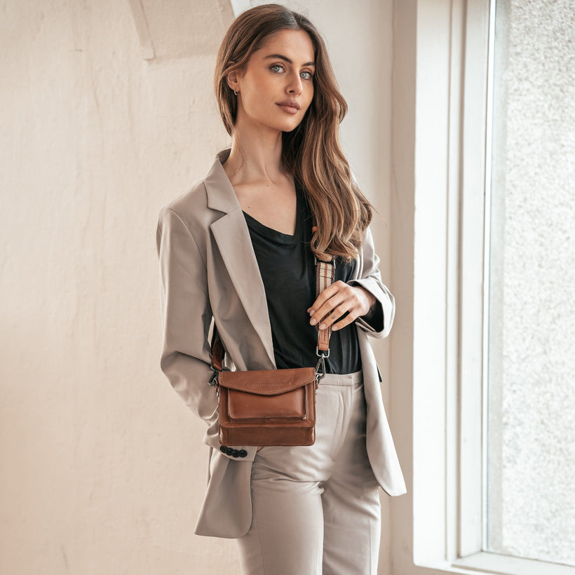 Beige Shoulder Strap Damska